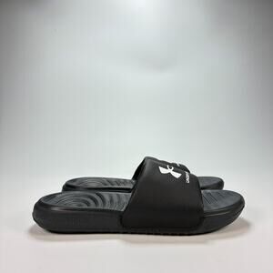 Under Armour Ansa Black Slides Comfort Sandals Slip On 3023789-004 Youth Size 2Y